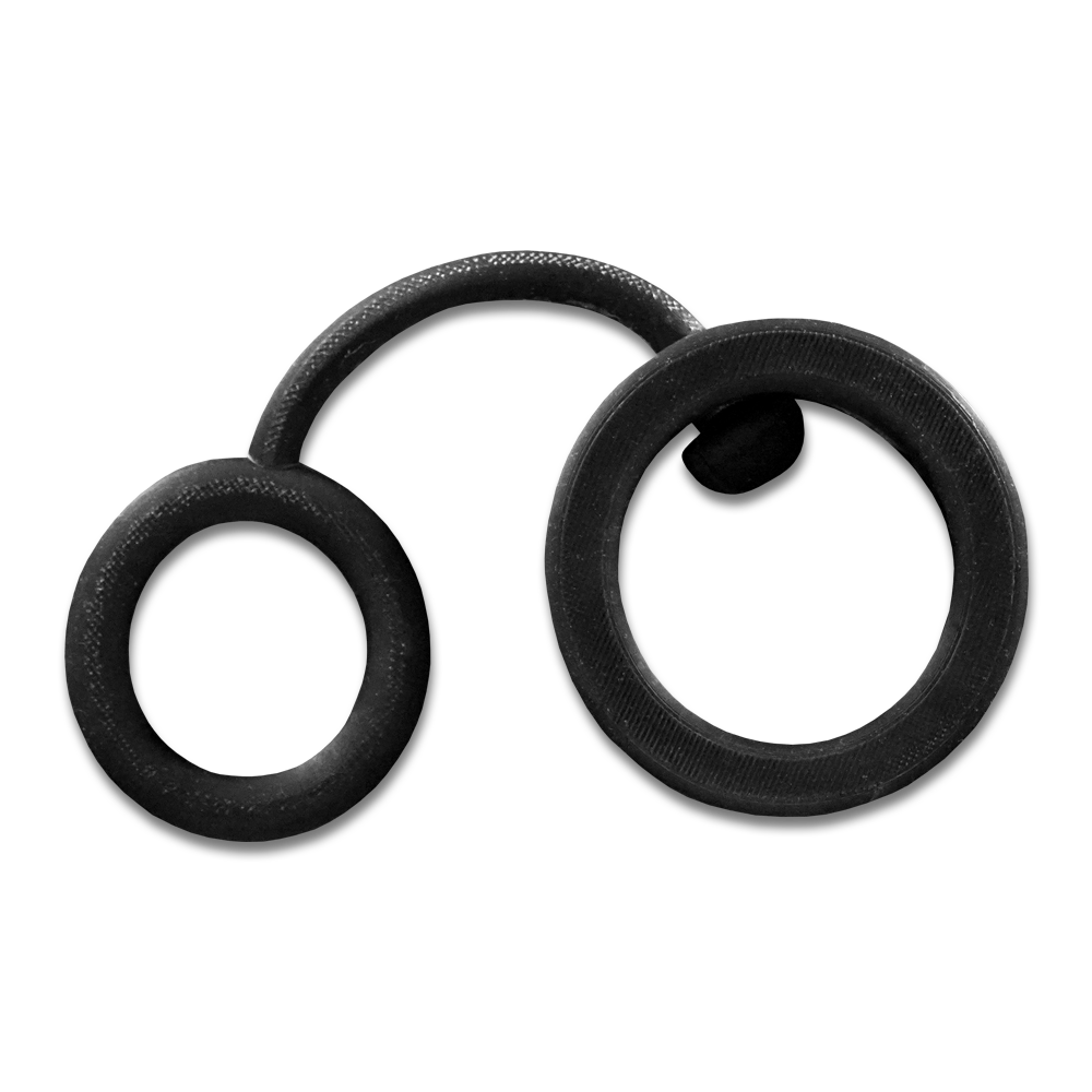 Black Silicone Band with Splitter Ring