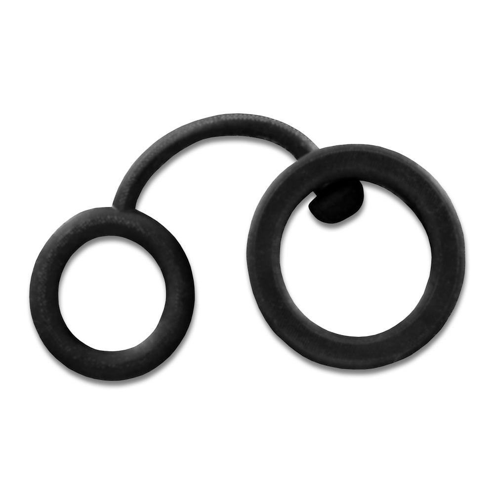 Black Silicone Band with Splitter Ring