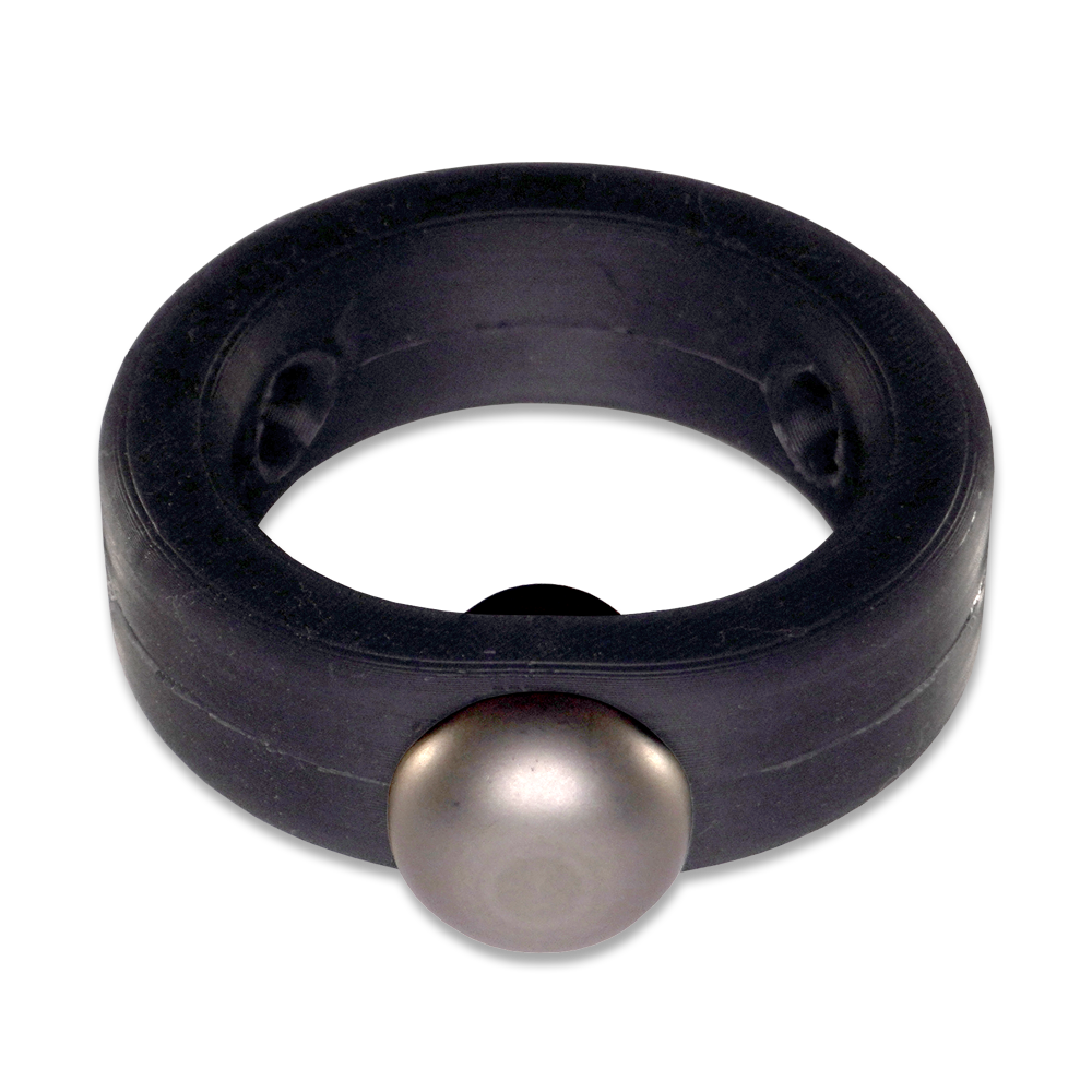 Black Silicone Band with Stainless Steel Barbell Stimulator