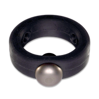 Black Silicone Band with Stainless Steel Barbell Stimulator