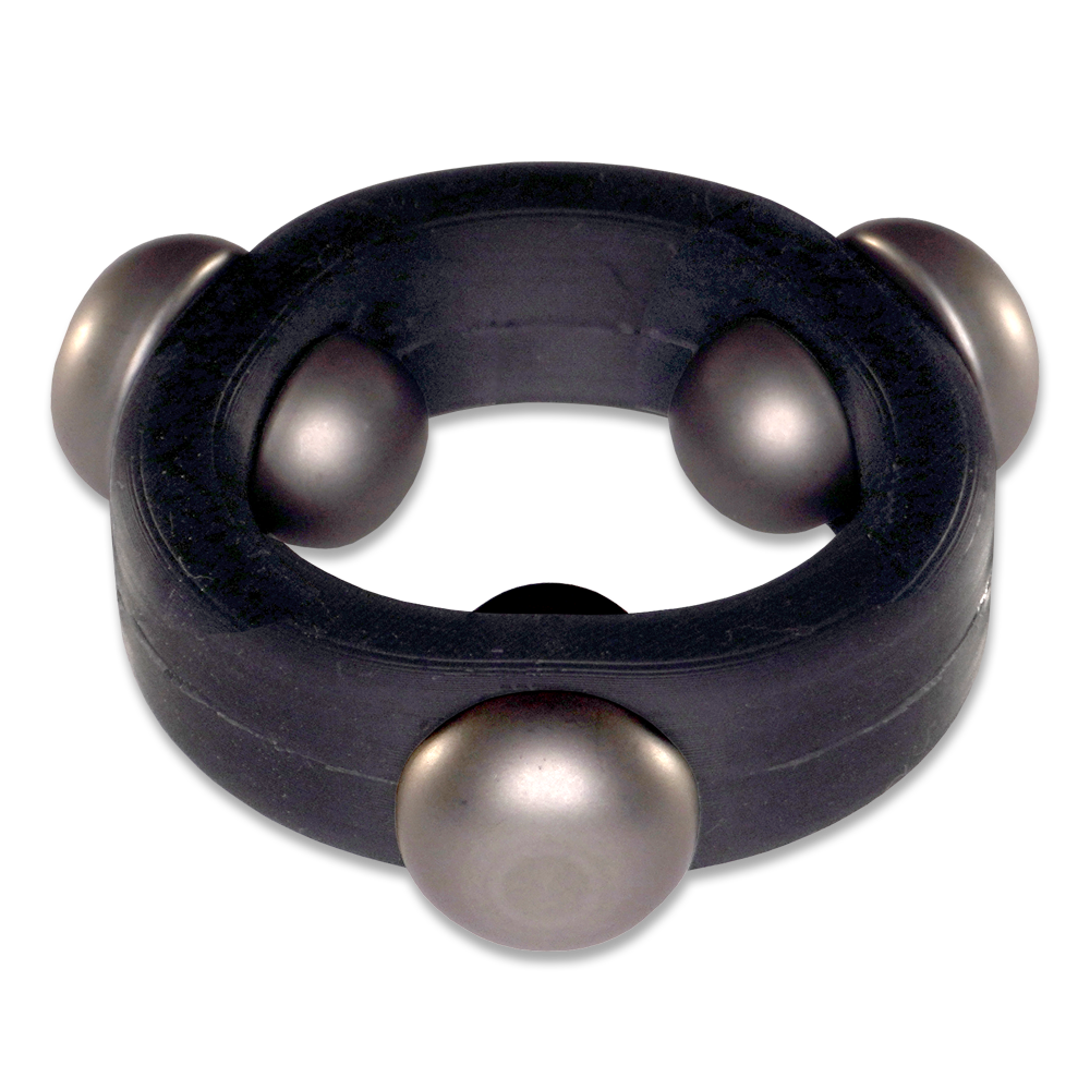 Black Silicone Band with 3 Stainless Steel Barbell Stimulators