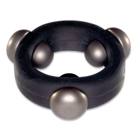 Black Silicone Band with 3 Stainless Steel Barbell Stimulators