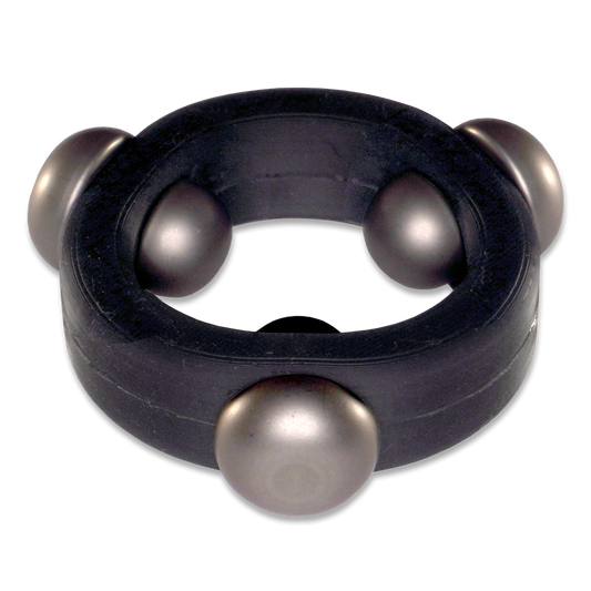 Black Silicone Band with 3 Stainless Steel Barbell Stimulators