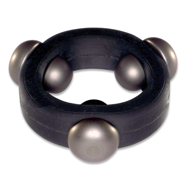Black Silicone Band with 3 Stainless Steel Barbell Stimulators