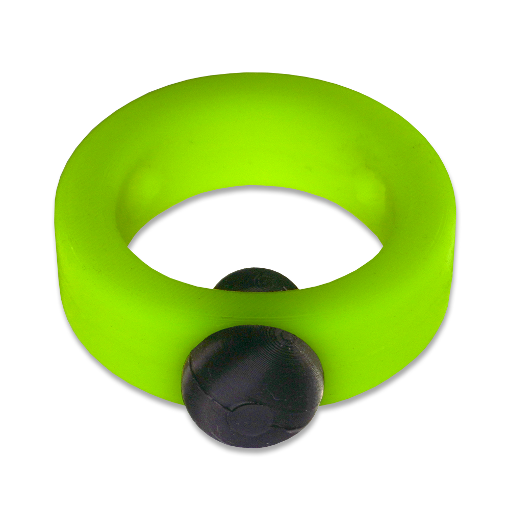 Alien Green Glow-in-the-Dark Silicone Band with Black Silicone Barbell Stimulator