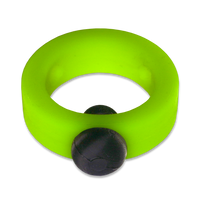 Alien Green Glow-in-the-Dark Silicone Band with Black Silicone Barbell Stimulator