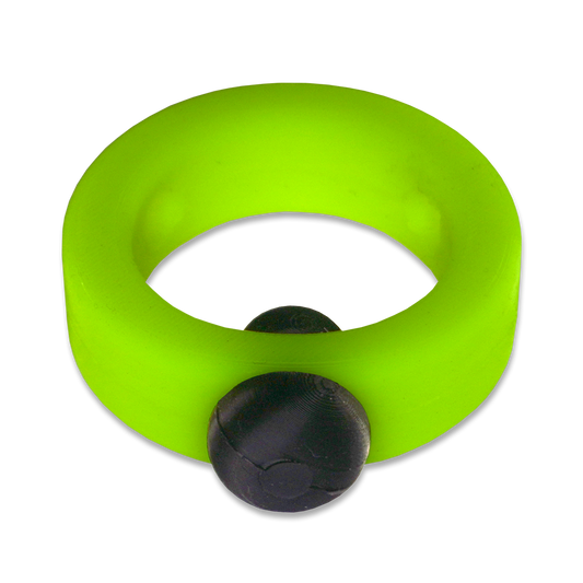 Alien Green Glow-in-the-Dark Silicone Band with Black Silicone Barbell Stimulator