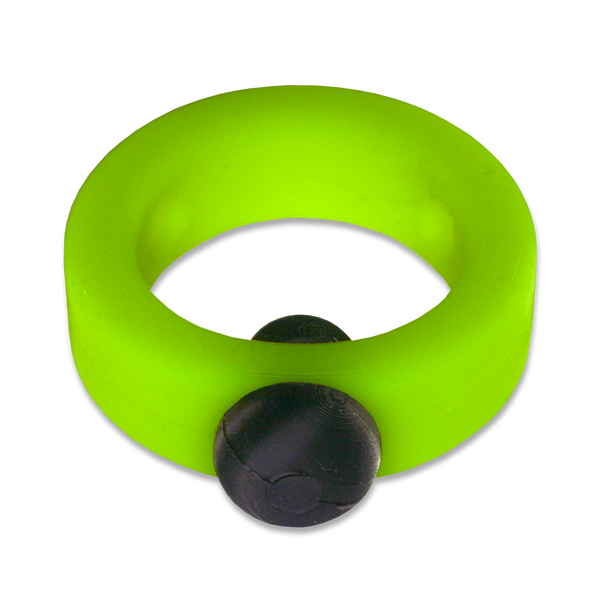 Alien Green Glow-in-the-Dark Silicone Band with Black Silicone Barbell Stimulator