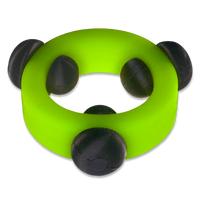Alien Green Glow-in-the-Dark Silicone Band with 3 Black Silicone Barbell Stimulators