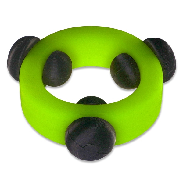 Alien Green Glow-in-the-Dark Silicone Band with 3 Black Silicone Barbell Stimulators