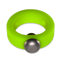 Alien Green Glow-in-the-Dark Silicone Band with Stainless Steel Barbell Stimulator
