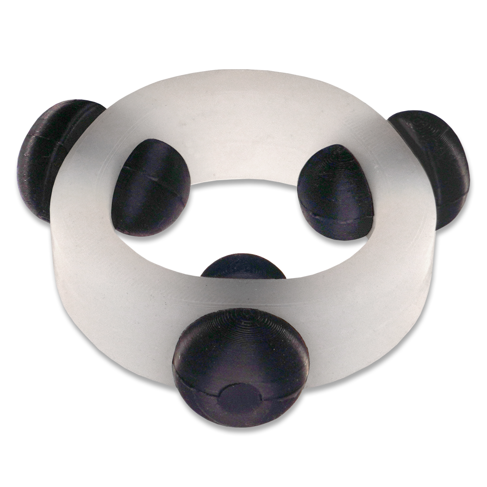 Translucent Silicone Band with 3 Black Silicone Barbell Stimulators
