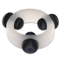 Translucent Silicone Band with 3 Black Silicone Barbell Stimulators