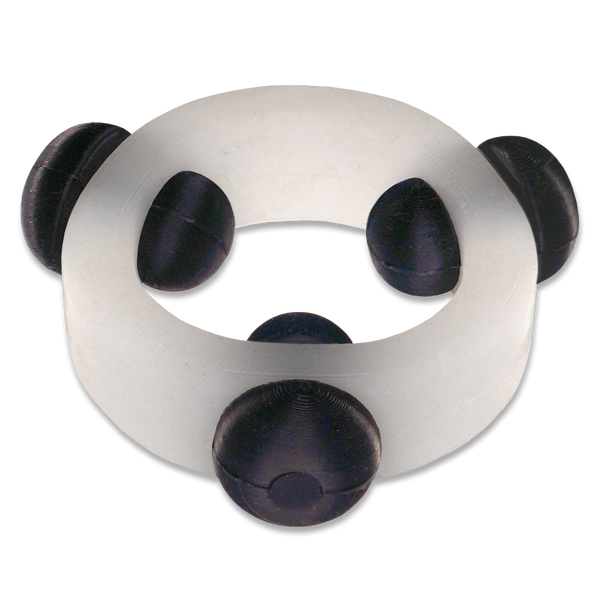 Translucent Silicone Band with 3 Black Silicone Barbell Stimulators