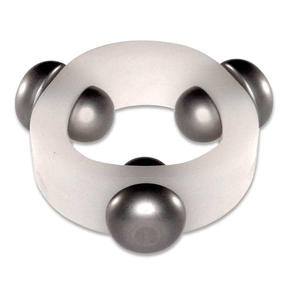 Translucent Silicone Band with 3 Stainless Steel Barbell Stimulators