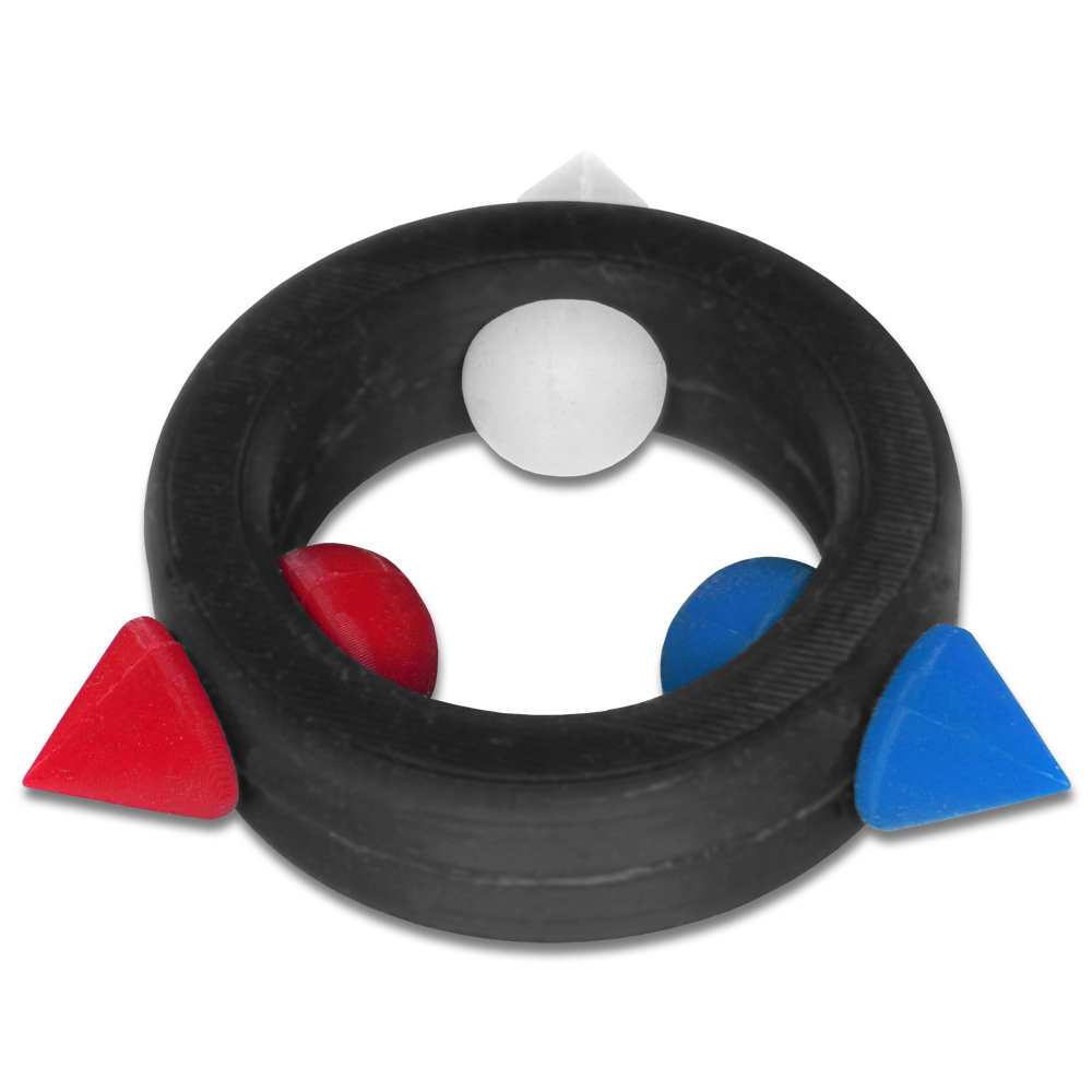 Patriotic Black Band with Red, White, and Blue Stimulator Spikes