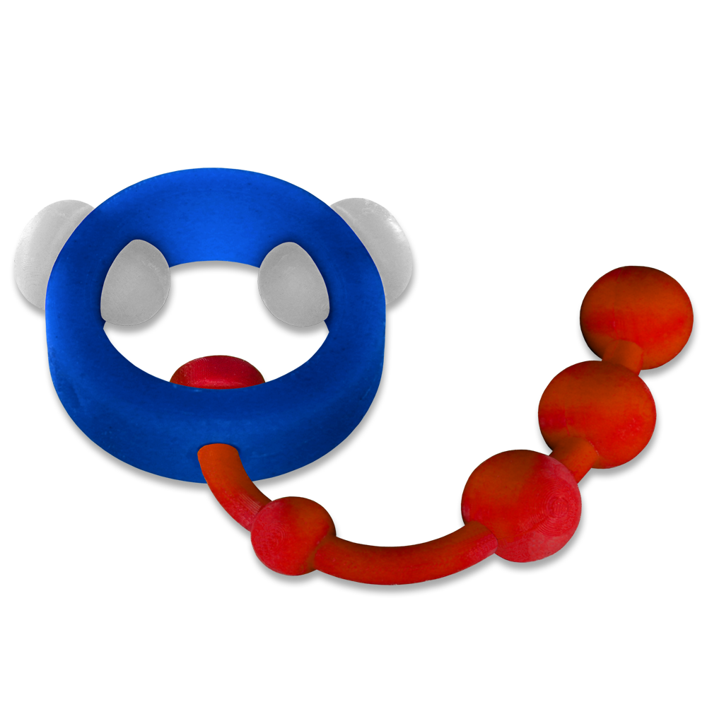 Patriotic Blue Band with White Stimulator Barbells and Red Beads Attachment