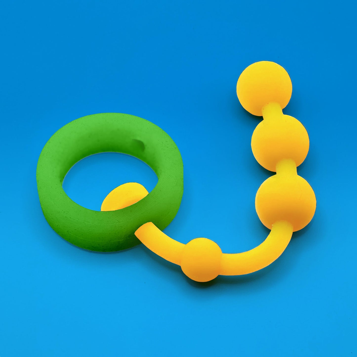 Ring w/ Beads: Green on Yellow