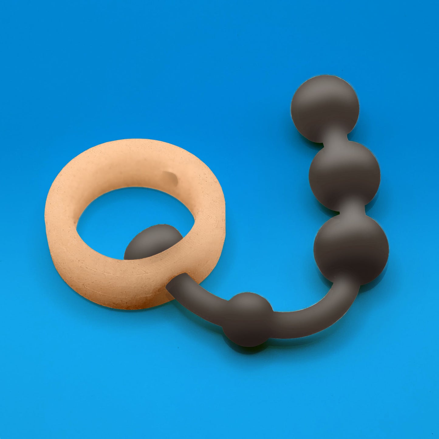 Ring w/ Beads: Nude on Black