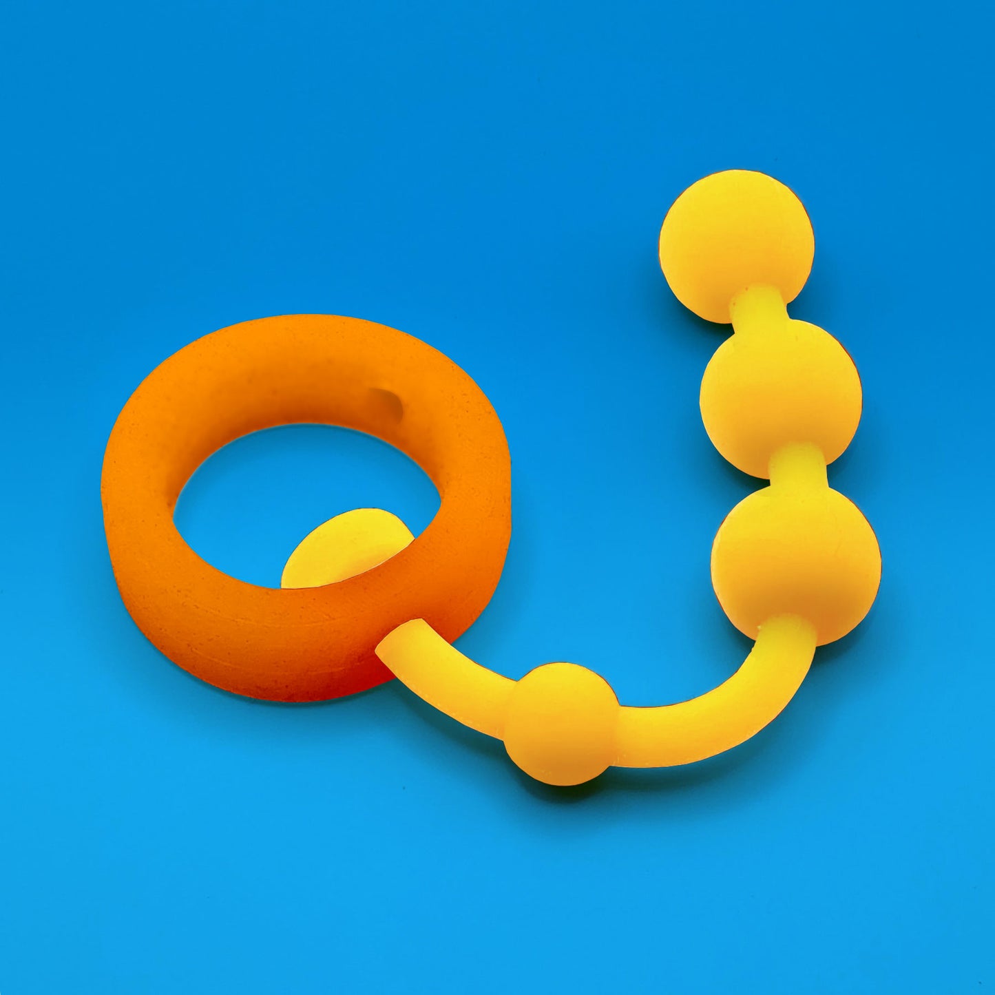 Ring w/ Beads: Orange on Yellow