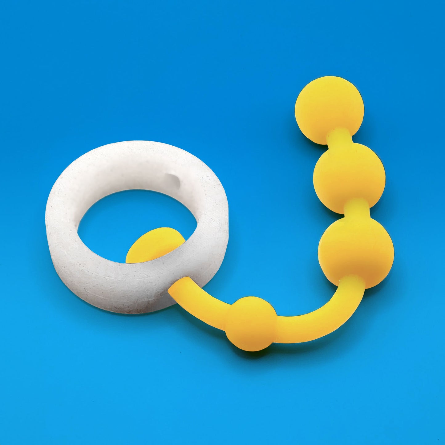 Ring w/ Beads: White on Yellow