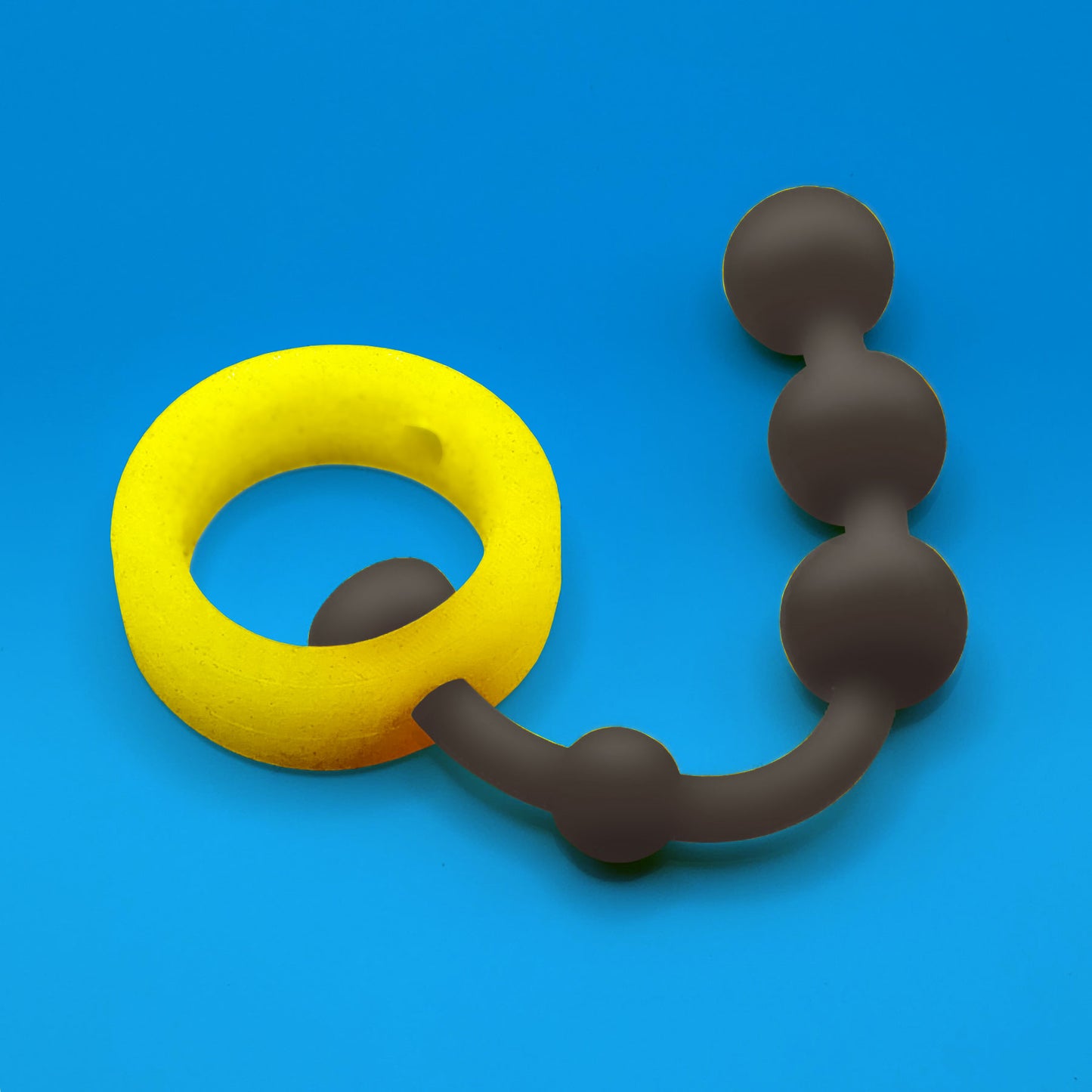 Ring w/ Beads: Yellow on Black